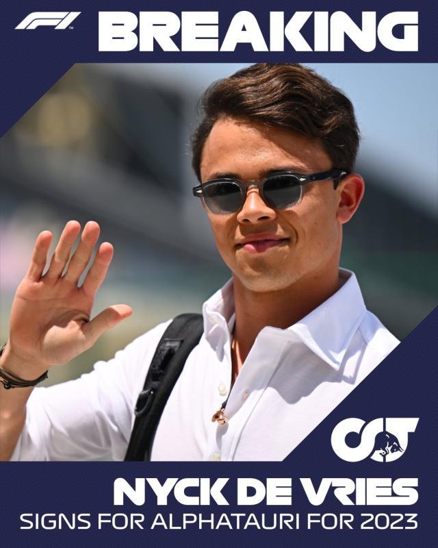 AG官网-加斯利与德弗瑞斯先后官宣 2023赛季F1仅剩两席